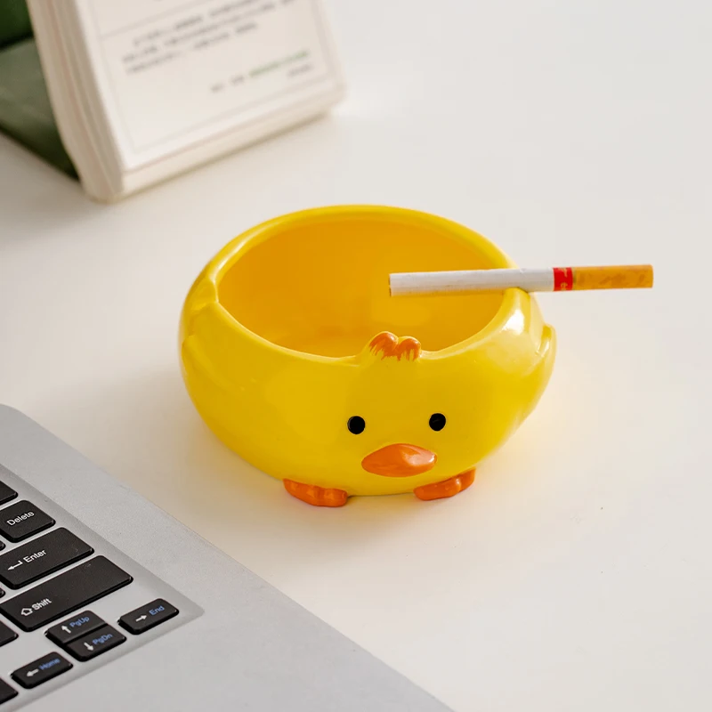 Cartoon Cute Duck Ceramic Decorative Ashtray Trend Personality Fashion Desktop Porch Home Decoration Storage 2
