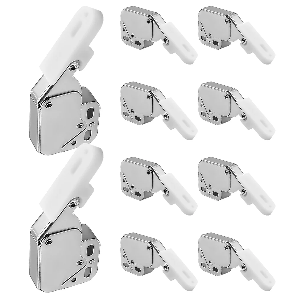 8 Pcs Self Closing Door Lock Adjustable Screw Holes Cabinet Catches Push To Open Door Latch Hidden Locks For Furniture