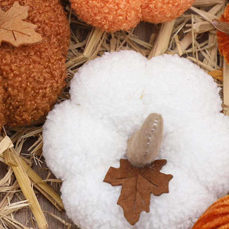 Mini ornamenti di zucca di simulazione, decorazione creativa di zucca di Halloween, decorazione per la casa, auto, ornamenti bianchi e arancioni, decorazioni per festival_voghion.com