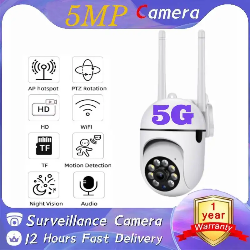 5mp wifi ip camera 5g 2 4g 4x zoom ptz camera color night vision ai
