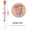 Handmade Silicone Flower Beads Baby Pacifier Chain Beech Wood Teether Nipple Clip For Baby Teething Nursing Chew Toy Shower Gift 5