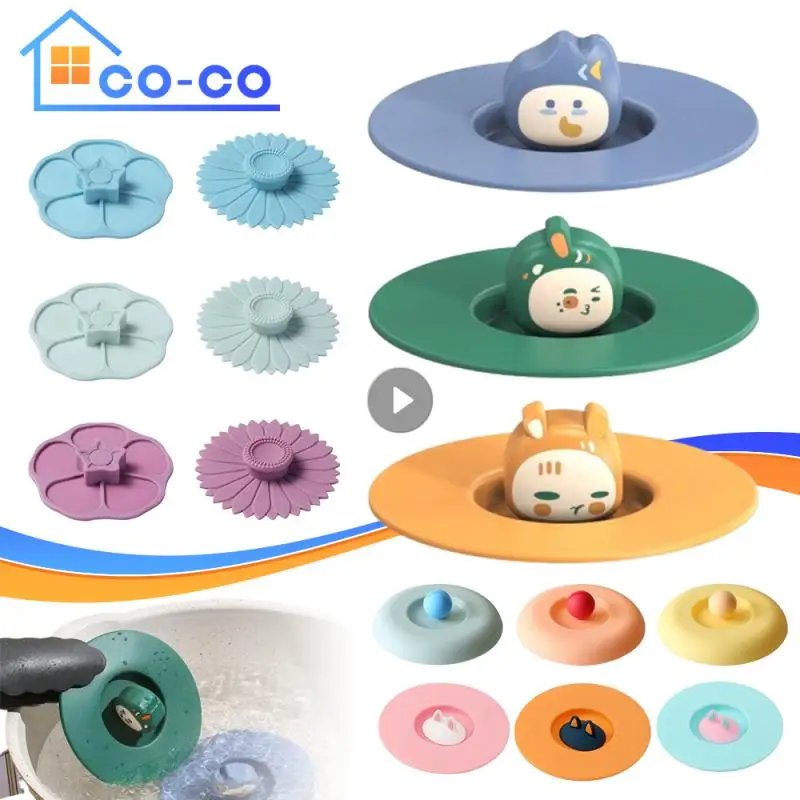 

Cute Silicone Cup Cover Dustproof Leakproof Tea Coffee Sealed Lids Cap Anti-dust Reusable Seal Suction Cup Cover Cup Accessories