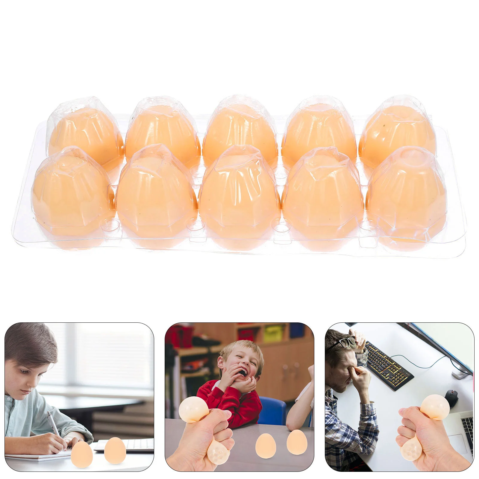 

10 Pcs Toys Decompression Fidget Egg Shape Kids Pranks Portable Squeezing Toddler