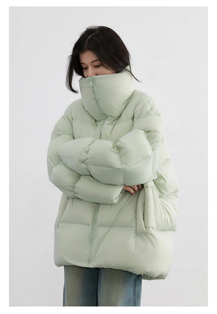 CHIC VEN Fashion Women Down Coats Solid 80 White Duck Down Jacket Black Bread Coat Warm Female Overcoat Autumn Winter 2025