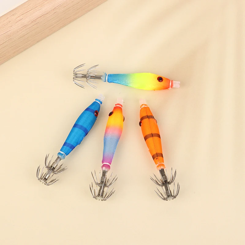 

2pcs Color Luminous UV Blowing Tube Fishing Lures Squid Hook Jig Wood Shrimp Bait Artificial Plastic Fishing Explosion Hook