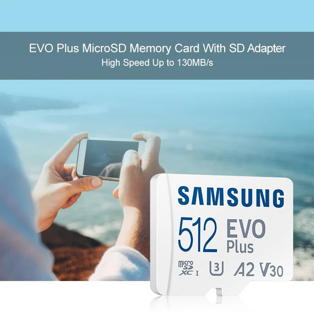 SAMSUNG-Carte Micro SD EVO Plus, Classe 10, 512 Go, 256 Go, 128 Go