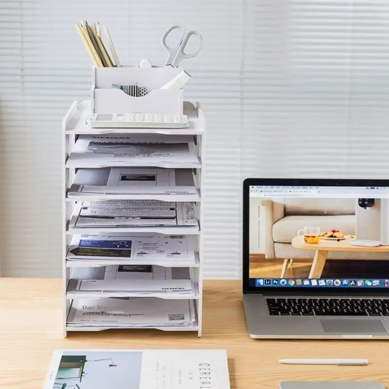 Multilayer Space-Saving Storage A4 Paper Desktop Storage Rack Document ...