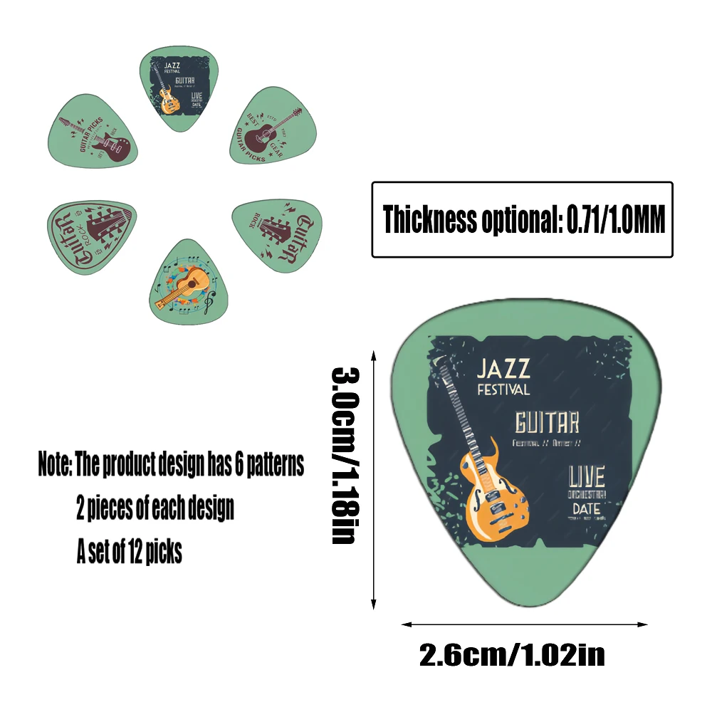 Guitar Picks 12Pcs/Set Guitar Paddles Cartoon Couples Acoustic Guitar Picks