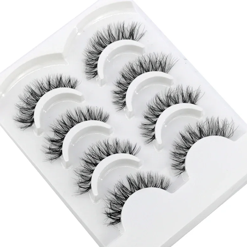 HBZGTLAD 4 Paar Nerzwimpern, Natürlich Lang, Unsichtbares Dünnes Band, Künstliche Wimpern, Transparente Weiche Wimpernverlängerung, Schönheit