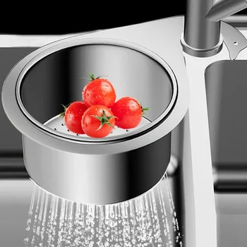 1/2pcs Stainless Steel Swan Sink Strainer Basket Removable Goosehead Storage Drainage Basket Fruit Vegetable Hanging Drain Rack
