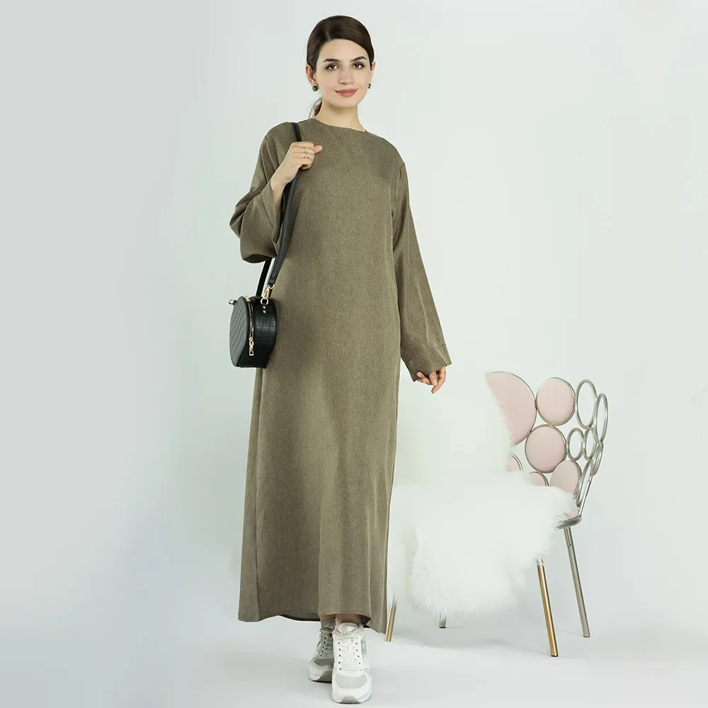Casual Abaya for Women Cotton Linen Plain Islamic Long Dress Dubai Turkish Modesty Kaftan Muslim Hijab Robe Summer Closed Abayas