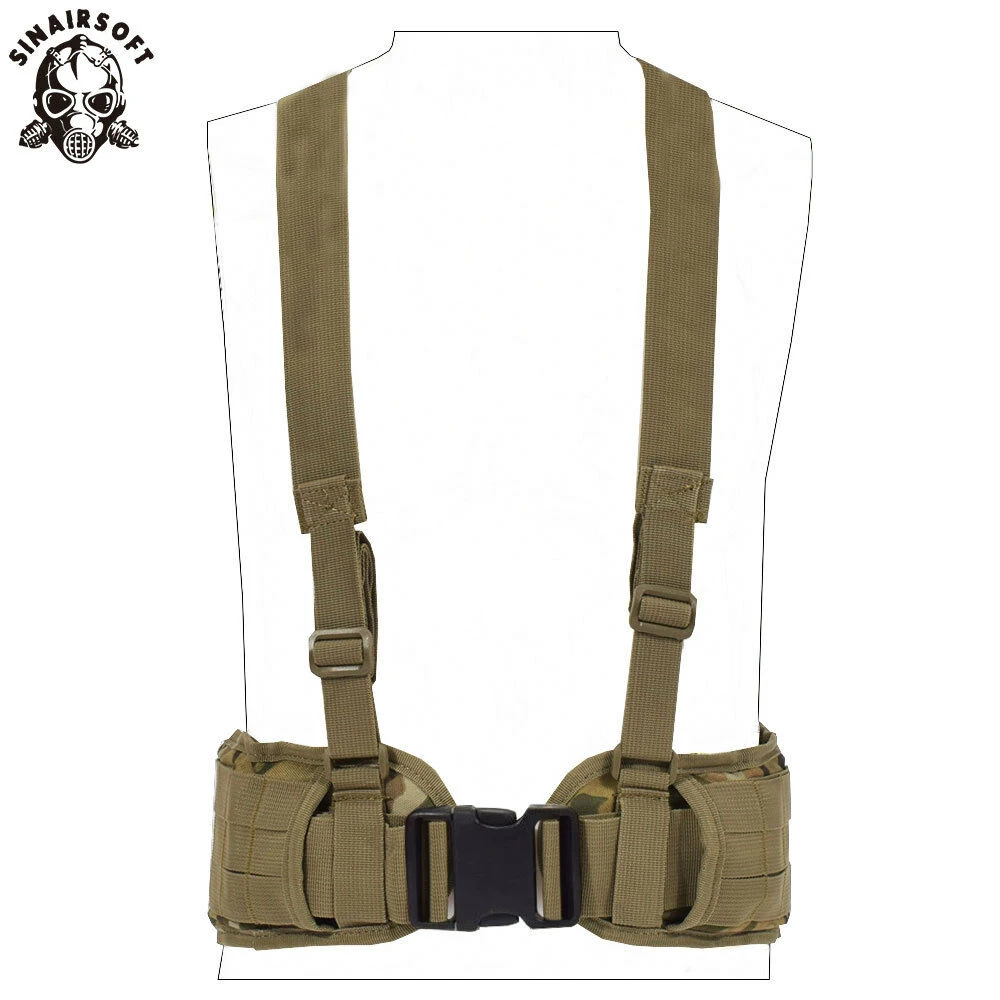 Gilet tactique Molle ceinture homme 1000D nylon rembourrée réglable pour airsoft et pêche