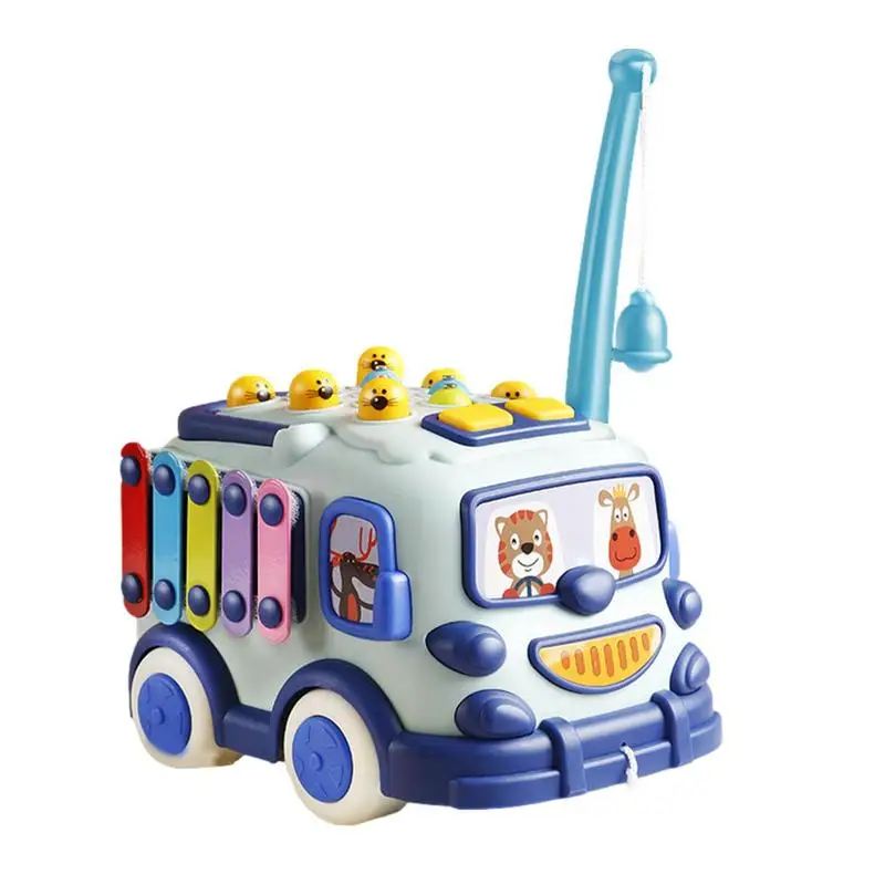

Electric Musical Bus Toy Toddler Multifunction Car Fishing Play Piano Music Lights Baby Early Educational Instrument Toy 1 Year