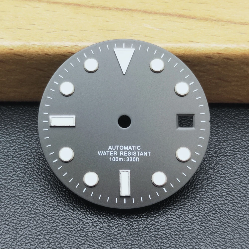 Manbushijie 28,5 mm schwarz weiß grün blau leuchtendes Zifferblatt passend für NH35 ETA 2824 2836 Miyota 8215 821A Mingzhu DG2813 3804 Uhrwerk – Detail 11