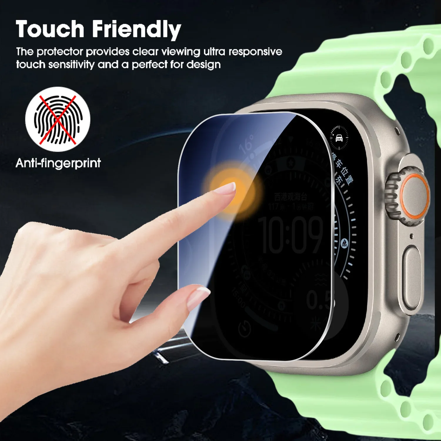1-3Pack Privacy Screen Protector with Installation Anti-Spy Tempered Glass Films for Apple Watch Ultra 3/Ultra 2/Ultra 49mm