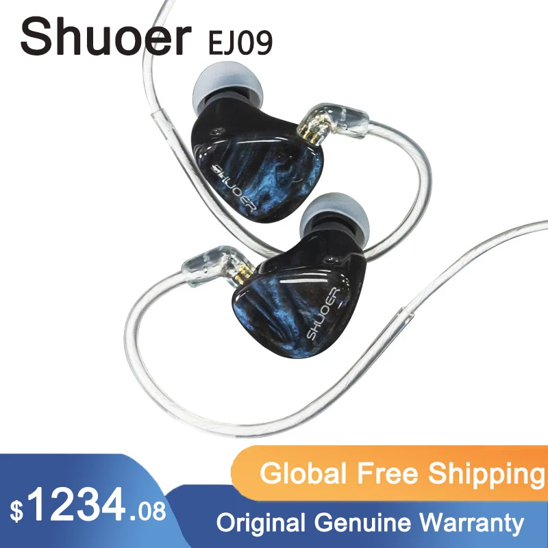 

Shuoer EJ09 | Flagship 10mm Dynamic Electrostatic Ba Driver Hybrid Iem Headphones With Monocrystalline Silver / Copper Cable