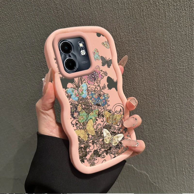 Smart 9 Flying Butterfly Wavy Silicone Phone Case Cover