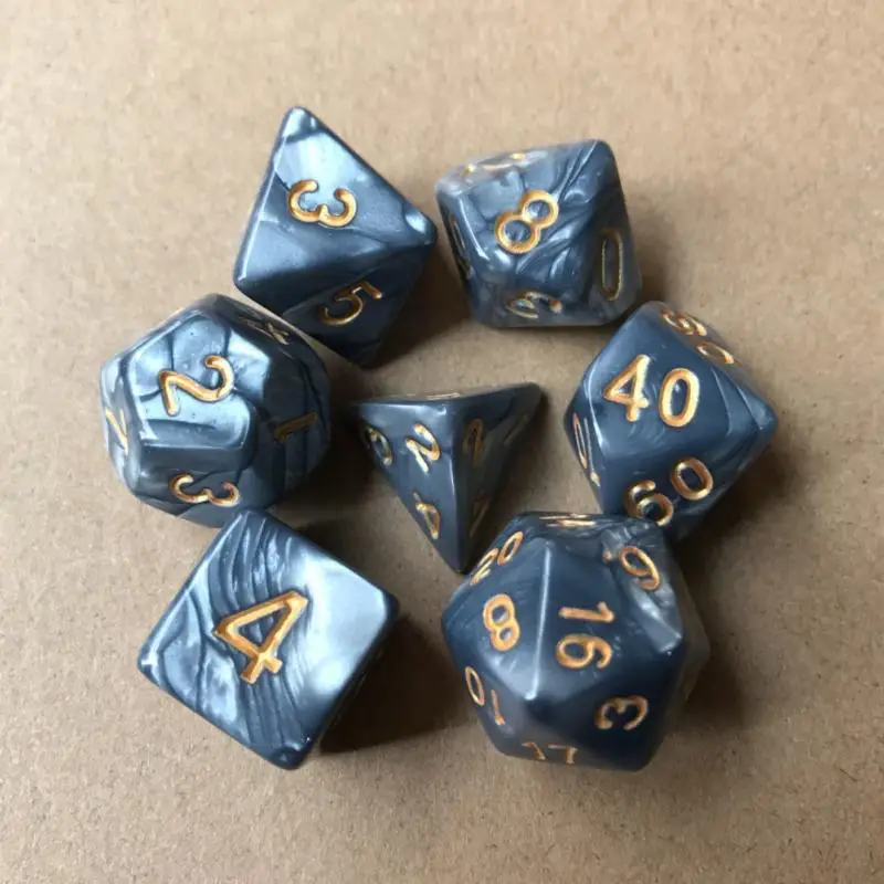 Multifaceted Dice RPG 4 6 8 10 12 20 D4-D20 Polyhedral TRPG Games Dice Set Board Game Entertainment SD 7pcs/set