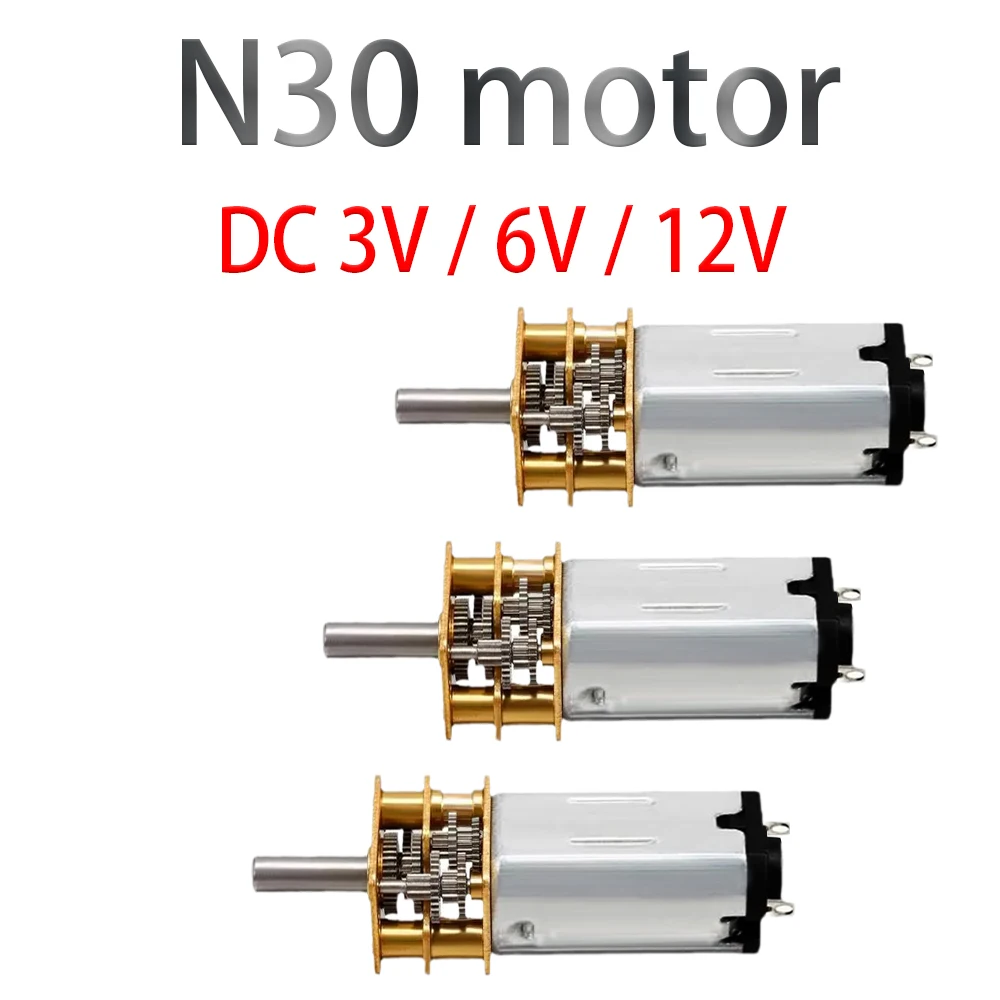 N30 DC 3V 6V 12V Micro Metal Gear Motor Gear Wheel Gear Motor 15RPM 30RPM 50RPM 60RPM 100RPM 150RPM 200RPM 300RPM 600RPM 1000RPM