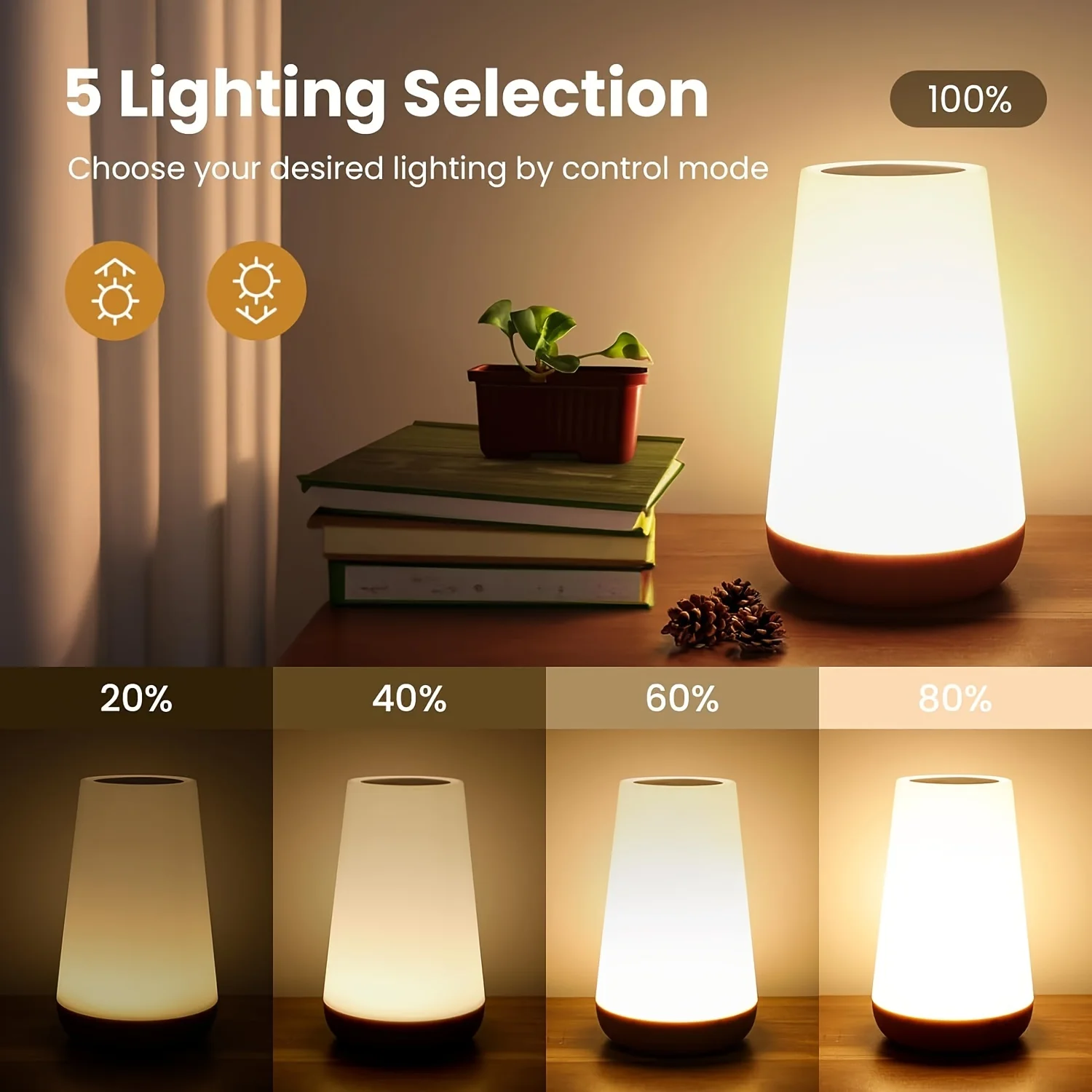 Night Light RGB 13 Color Changing Remote Control Touch Dimmable Lamp Portable Table Bedside Lamps USB Rechargeable Night Lamp 4