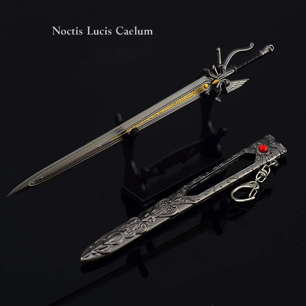 22cm Kingsglaive Fantasy XV Noctis Lucis Caelum Weapons Metal Game Samurai Swords Keychains Crafts Weapons Model Toys Boys