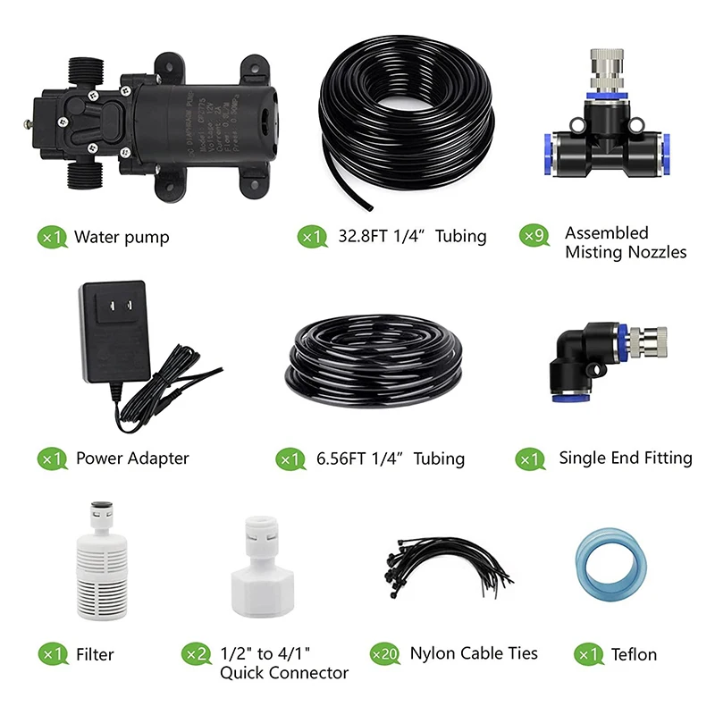 Irrigation-Garden-Agricultural-Sprayer-System-Spray-Nozzle-Garden-Watering-System-Outdoor-Cooling-Water-Mist-Maker-Fog.jpg Öntöző Kerti Mezőgazdasági Permetező Rendszer Spray Fúvóka Öntözőrendszer Kültéri Hűtővíz Köd Gyártó Ködgép - Image 2