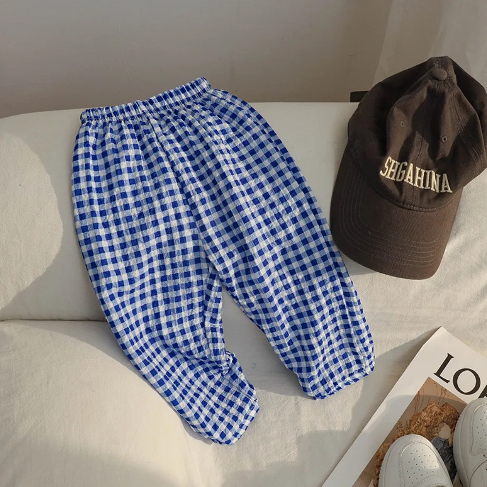 2025 جديد للأطفال سراويل طويلة غير رسمية الكرتون المطبوعة تنفس البعوض واقية السراويل الصيف طفل موضة رقيقة السراويل الطويلة