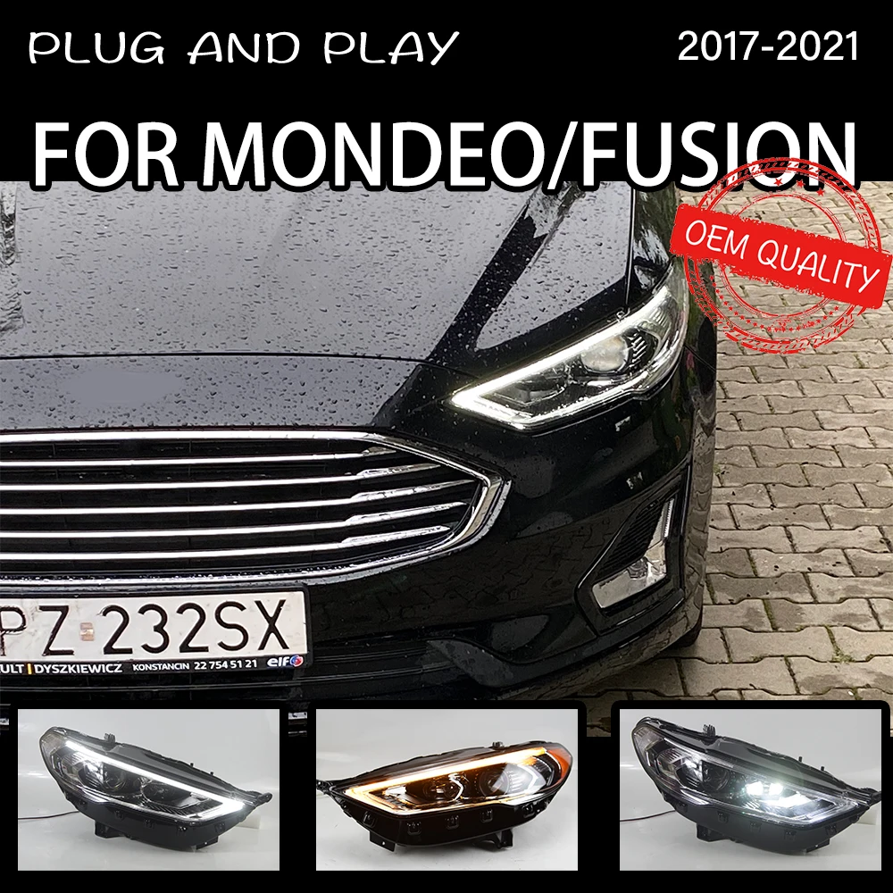 For Ford 2017-2021 Car Автомобильные Товары Led Drl Hella 5 Xenon Lens Hid H7 Fusion Mondeo Car Accessories - Car Light Assembly - AliExpress