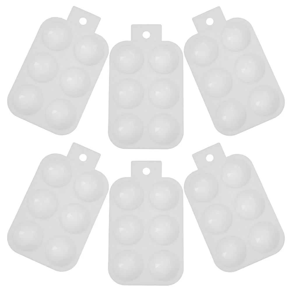 6 Pcs Watercolor Palette Empty Paint Holder Tray Plastic Palettes Painting Trays