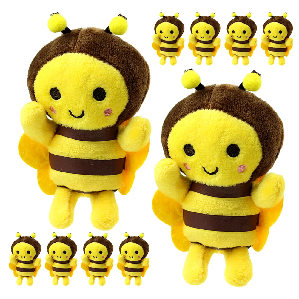 Little Bee Pendant Plush Stuffed Wallet Keychains Purse Hanging Ornaments Lovely Decor men pu coin purse women wallet with pendant keychains zipper ladies card holder multi functional mobile phone bag