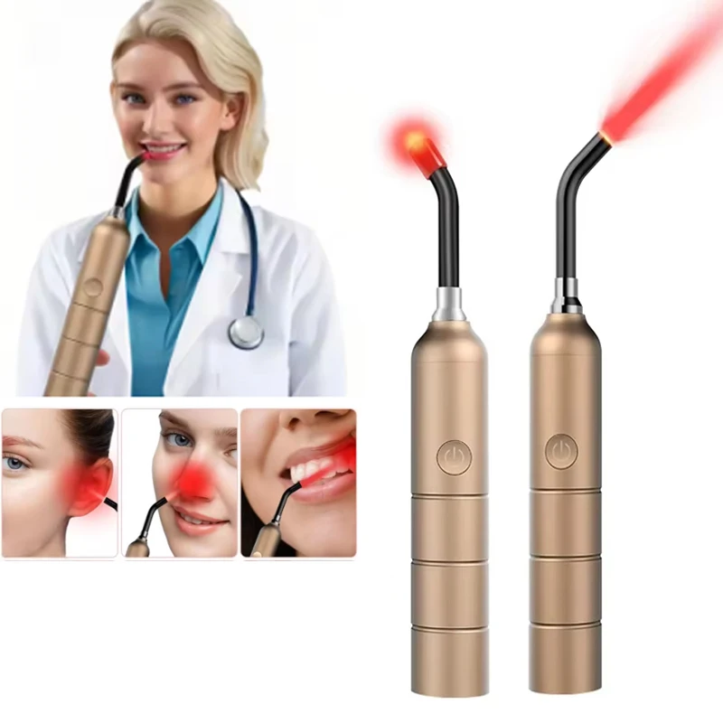 Red Lights Therapy Device Stick Led Infrared Pulse Light Portable Canker Sore Treatment Infrared Wand for Mouth Nose Ear Ankle