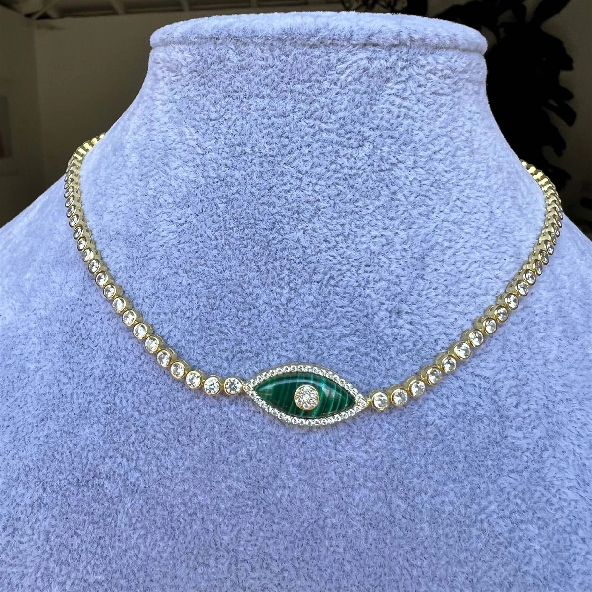 Luxe Crystal Evil Eye Layered Choker Necklace Sd4afe8700ac24eff877b9ec40e2321134