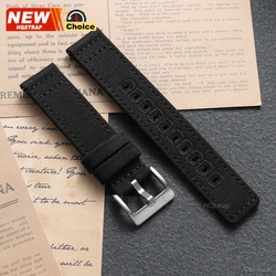 Universal Nylon Canvas Quick Release Watch Strap - Versatile and Stylish Wristband - 22mm (Black)