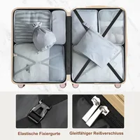 Ensemble de valises, tailles M-L-XL, valises rigides en ABS, ensembles de valises durables, valises avec roulettes pivotantes et serrure, avec sac de toilette, rose 6