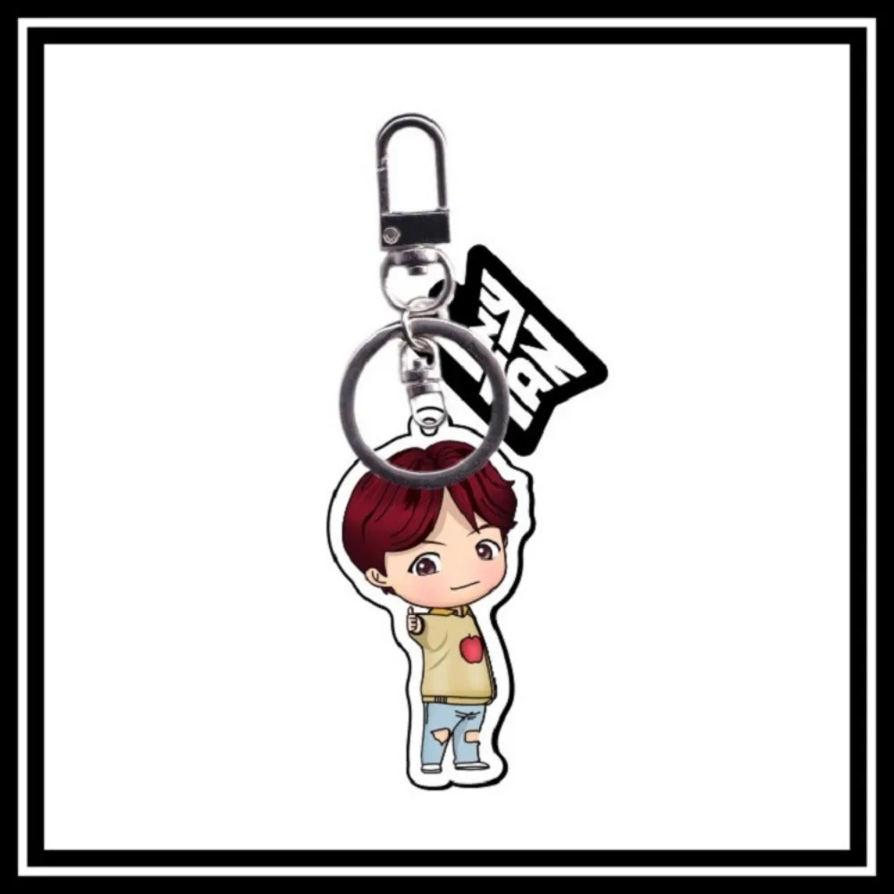 2025New Bts Youth Group High Appearance Level Cartoon Acrylic Key Chain Cute Pendant Small Gift Bag Key Ring Pendant 5