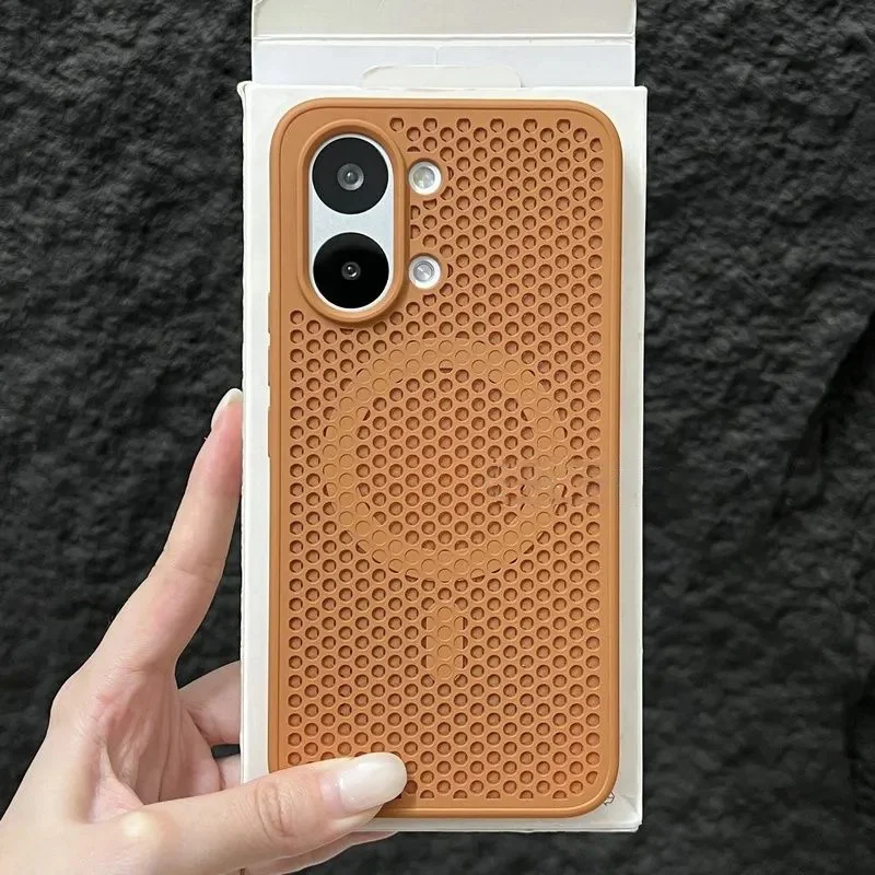 Enhanced Cooling Heat Dissipation Mesh Magnetic Case with Breathable Hard Cover