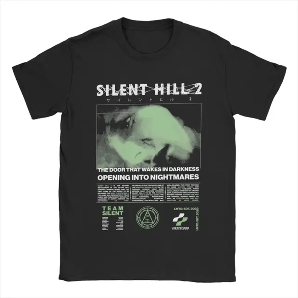 T Shirts Men Silent Hill 2 Cotton Casual Short Sleeve Round Neck Adult