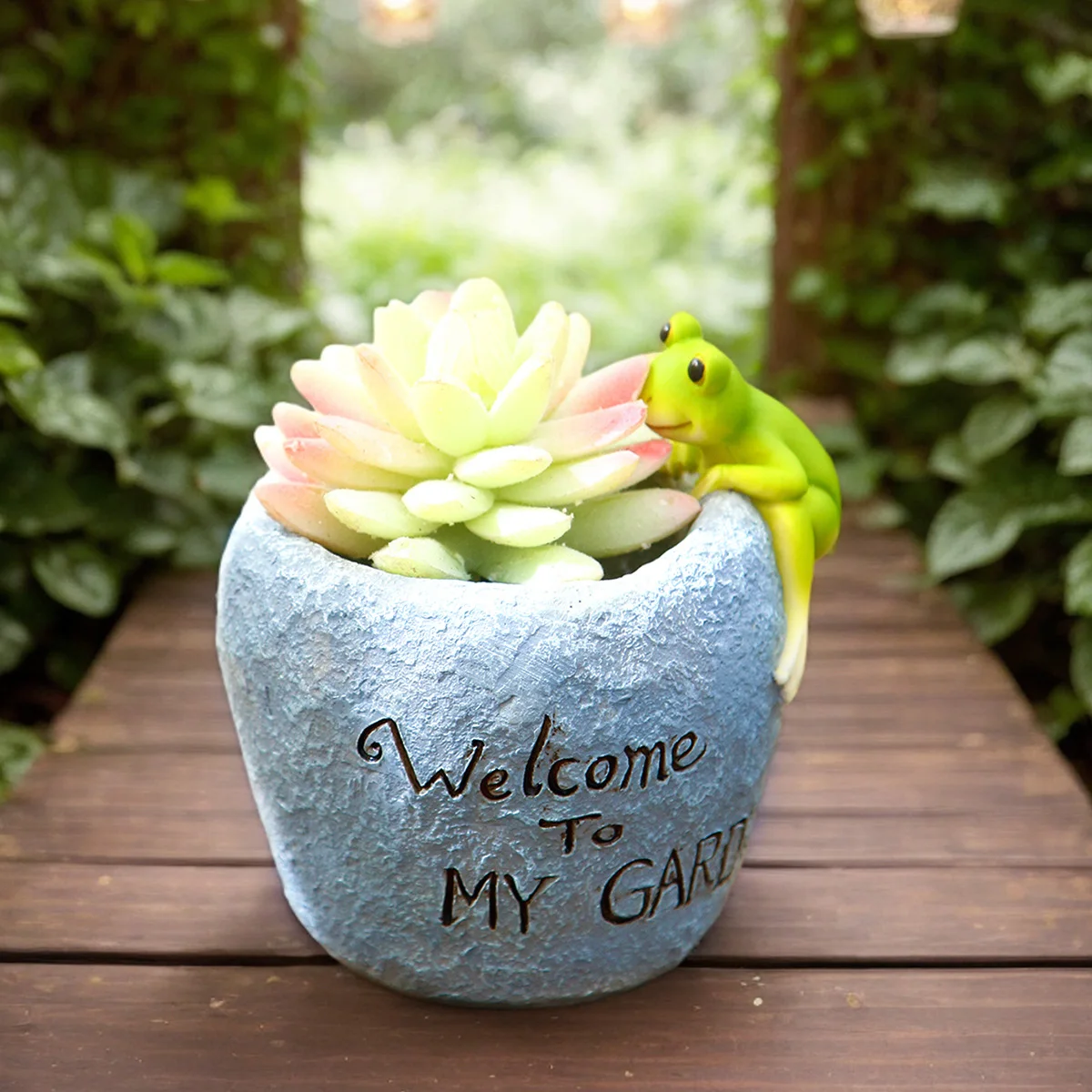 1PC, resin material cartoon frog prone pot garden decorative flowerpot, suitable for courtyard balcony decorative flowerpot