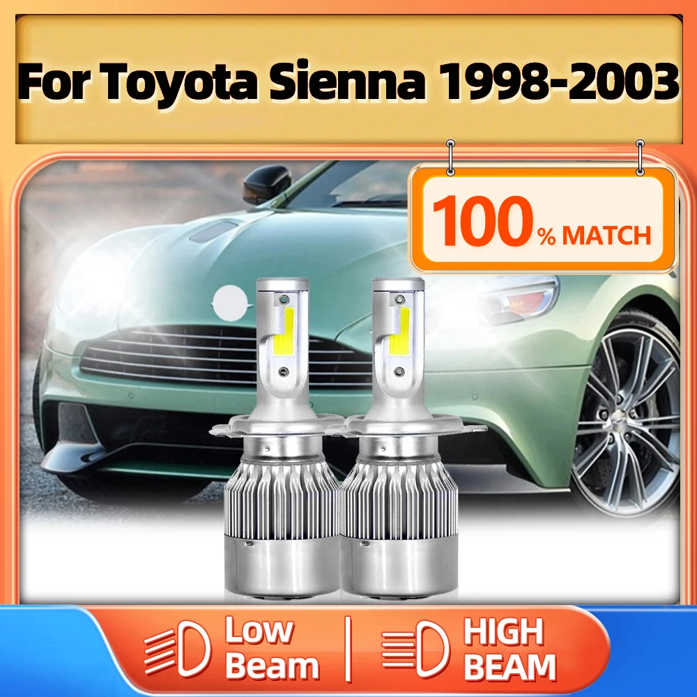 

20000LM H4 Canbus LED Headlight 120W Car Headlamps 12V 6000K White Turbo Lamp For Toyota Sienna 1998 1999 2000 2001 2002 2003