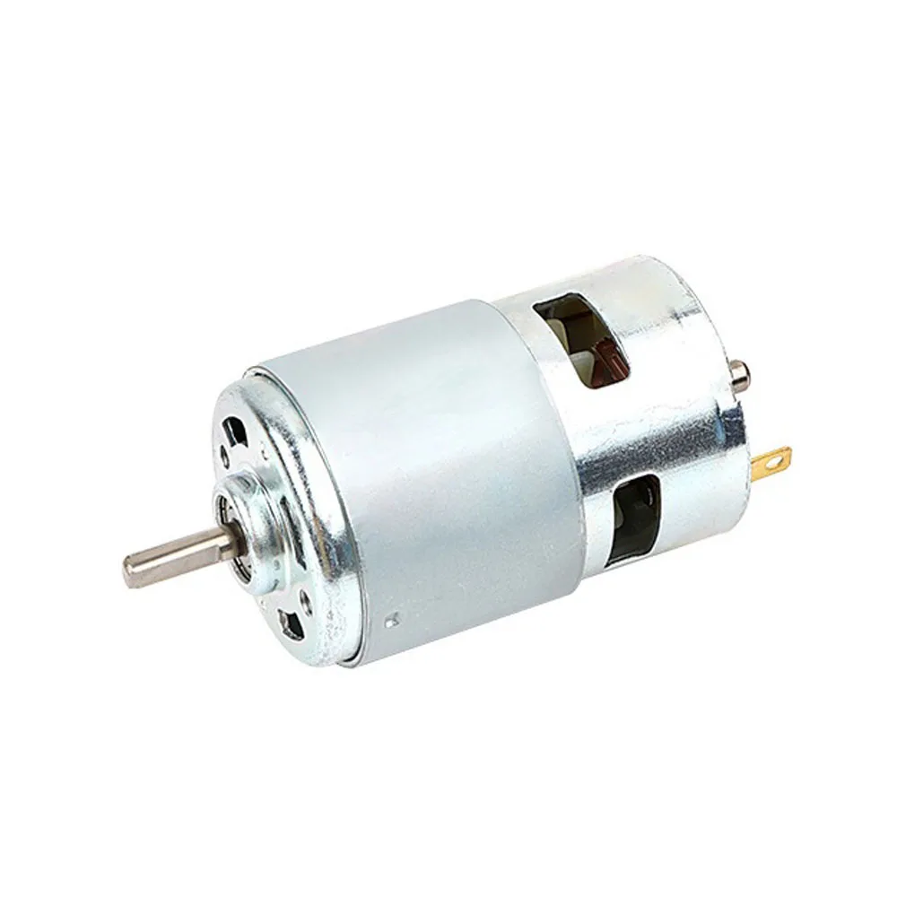 775 DC 모터, 대형 토크, 고출력 저소음 모터, 축 직경 5mm, 고속 볼 베어링, 12V-36V, 3800-9000 RPM