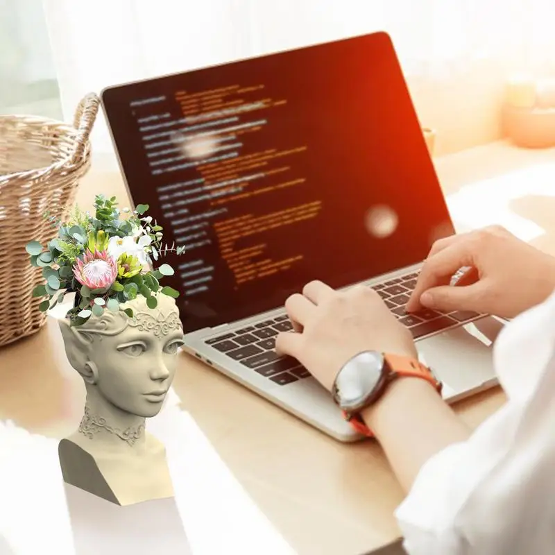 

3D Цветочный горшок для красивой девочки, силиконовая форма «сделай сам», штукатурка, посуда, украшения, искусство для суккулентов, цветов, виноградной лозы, украшение для дома