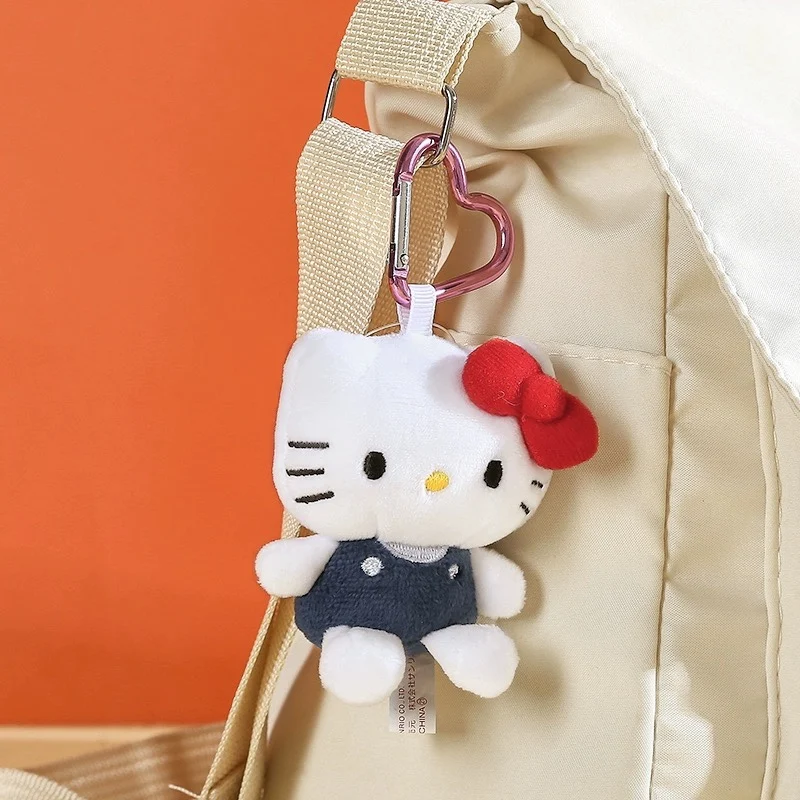 

Kawaii Hellos Kittys Love Button Keychain Decoration Cute Plush Toy Key Chain Girl Bag Backpack Pendant Girlfriend Gifts