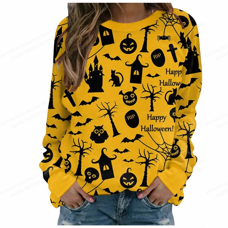 

Funny Cartoon Hoodie Women Fashion Halloween Hoodies Women Sweats Girl Coats Cat Hoodies Sweatshirts Women's Clothing Skulls