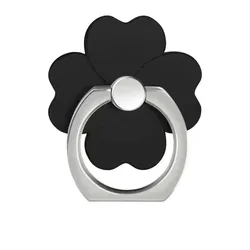 Durable 360° Rotating Magnetic Phone Ring Stand with Foldable Metal Finger Grip (Black)