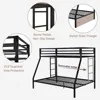 Metal Bunk Bed,Twin Over Full Size Beds with Sturdy Guard Rail & Removable Ladder,Space-Saving/Noise-Free/Matte Black bed frame 5