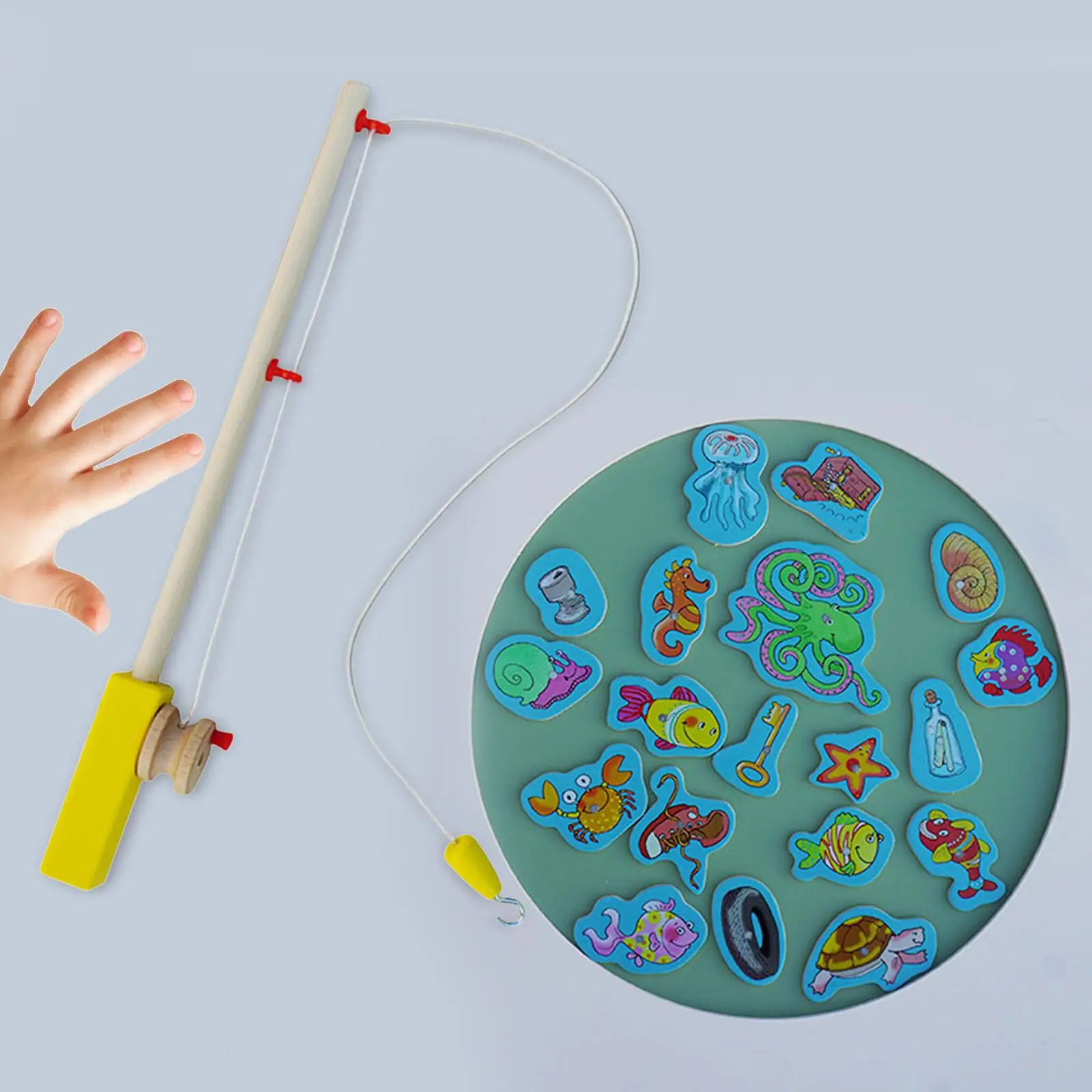 

Wooden Fishing Poles Fishing Toy Accessory for Children Boys Girls Kids 3~6