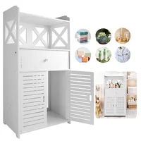 Bathroom Storage Cabinet 3 Tier Cabinet Organizer with Door Bathroom Furniture Free-standing Bathroom Storage Unit 1
