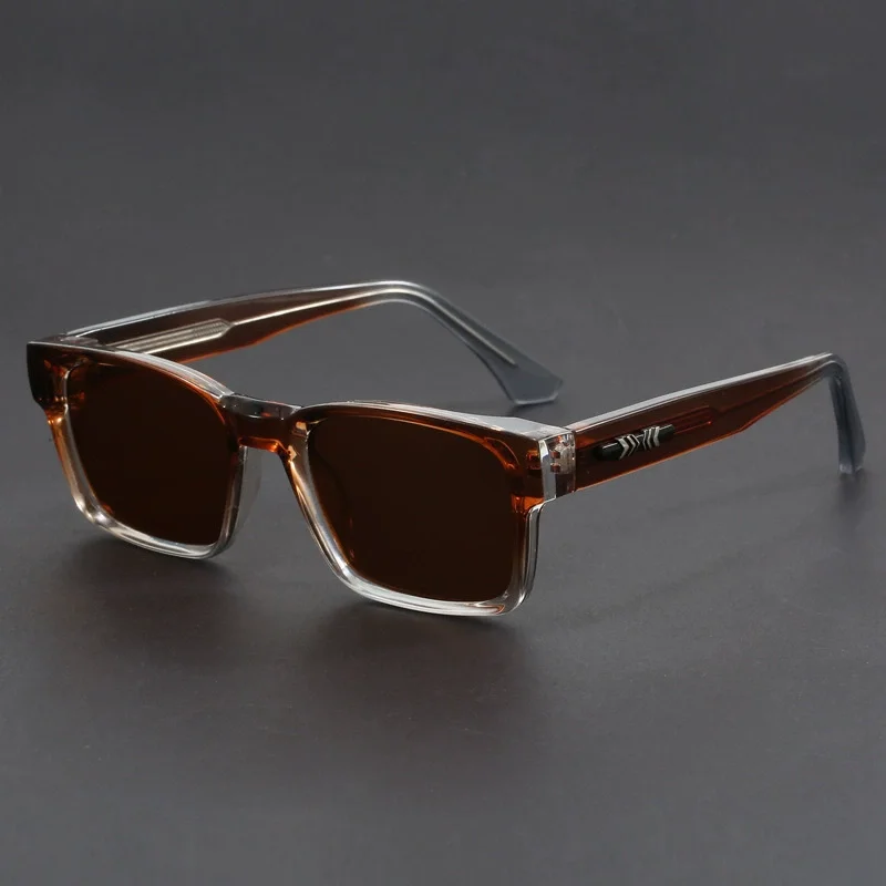 Fashionable Retro Sunglasses Fashionable Retro Square Black and Leopard Print Full Frame Anti-Uv Sunglasses for Men Japanese Simple Literary Style Shades
