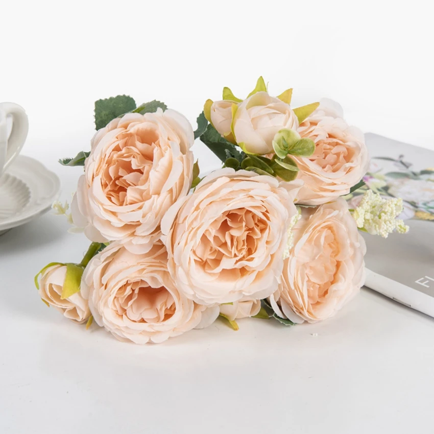 Elegant White Silk Peonies for Home and Event Decoration