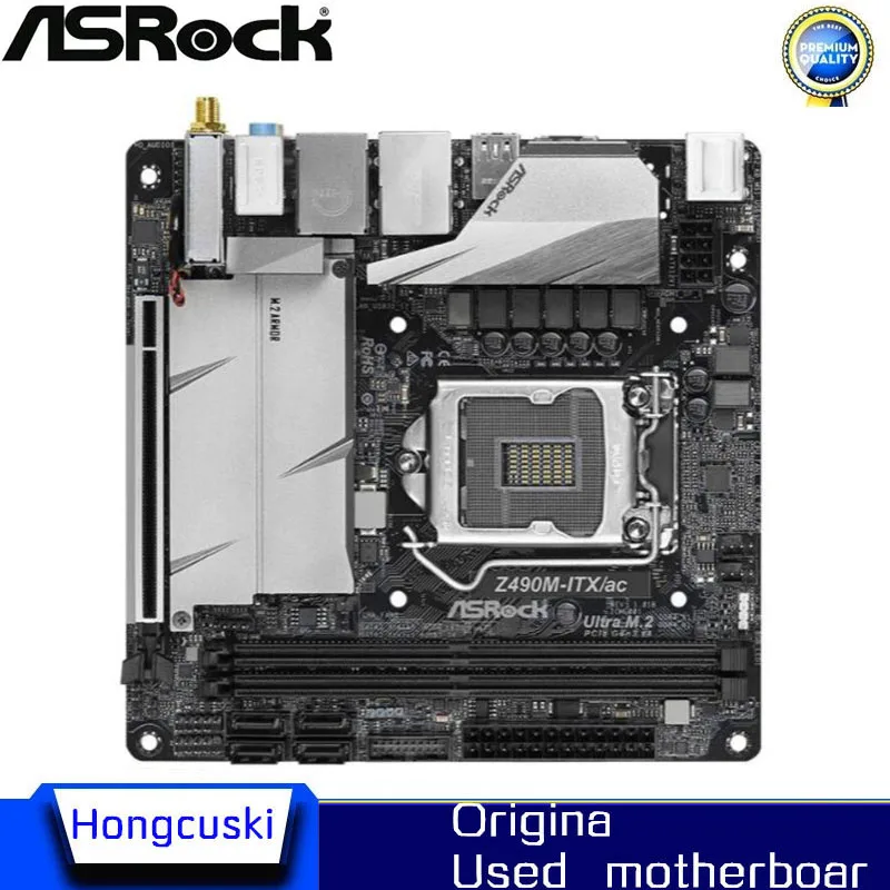 Usato Z490I Per Aseock Z490M-Itx/Ac Desktop Originale Per Intel Z490 Ddr4 Pci-E 3.0 Scheda Madre Lga 1200 Usb3.0 Sata3